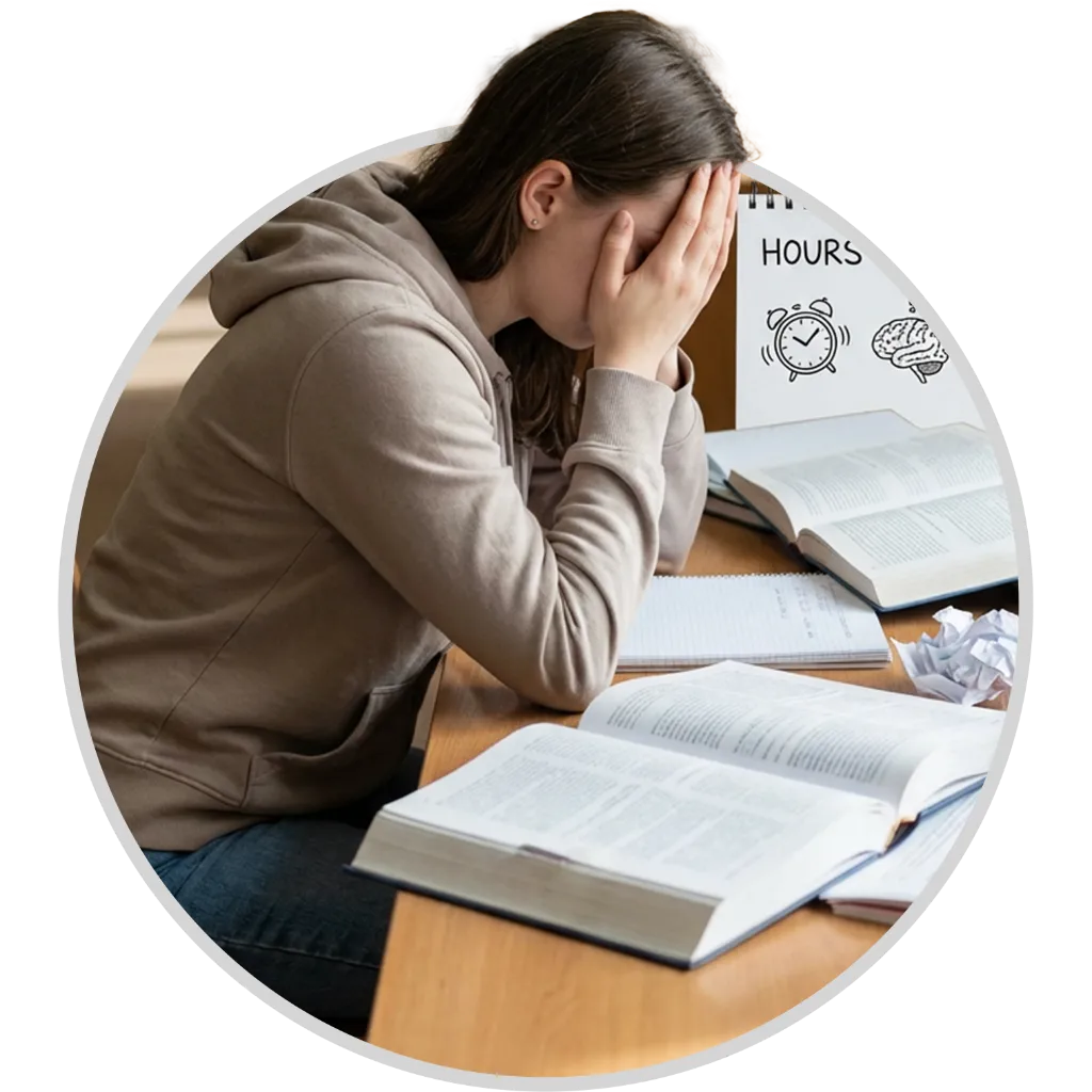 Etudiante sans énergie et en stress à cause des examens